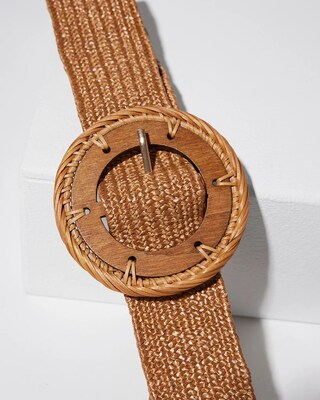 Neutral Stretch Raffia Belt