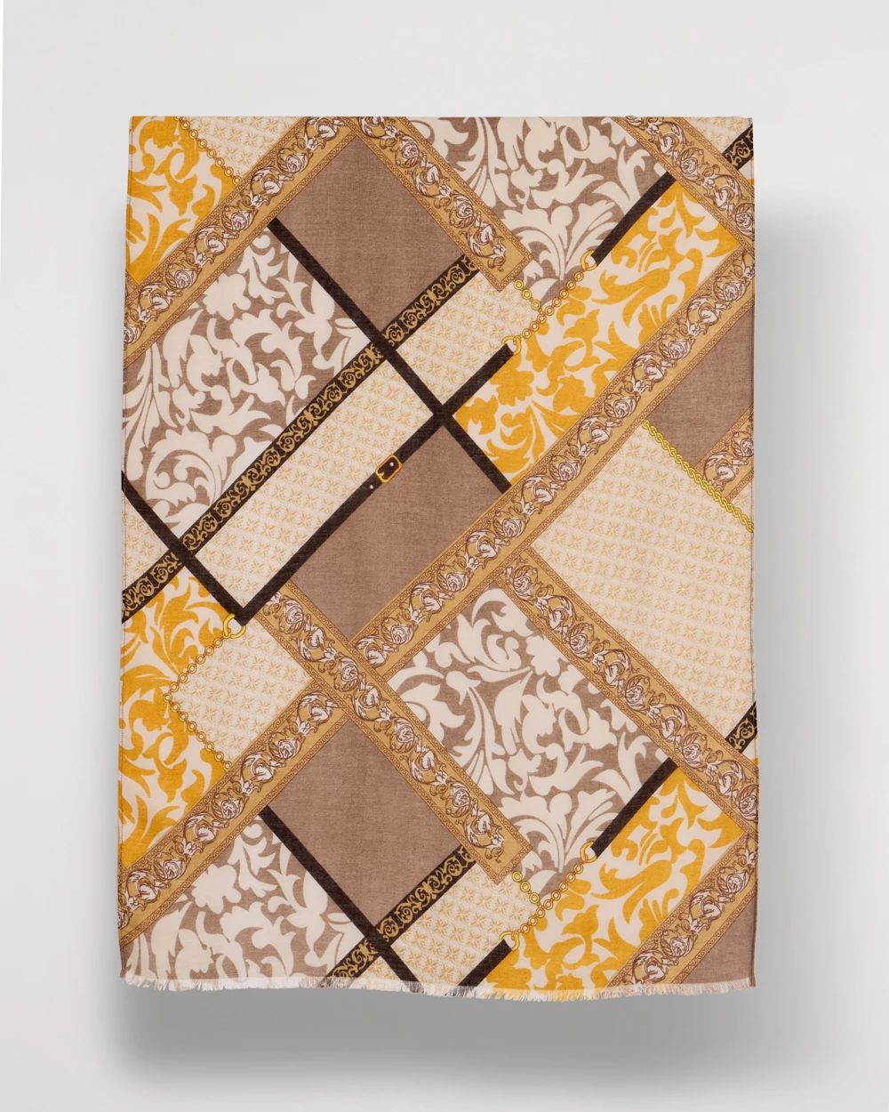 Paisley Print Block Oblong Scarf click to view larger image.