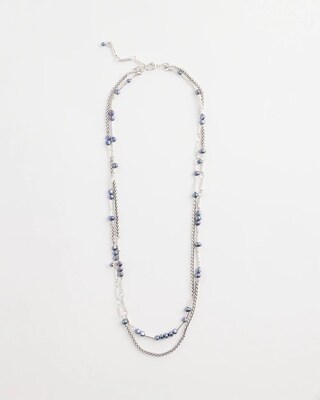 Silver Tone & Pearl Necklace