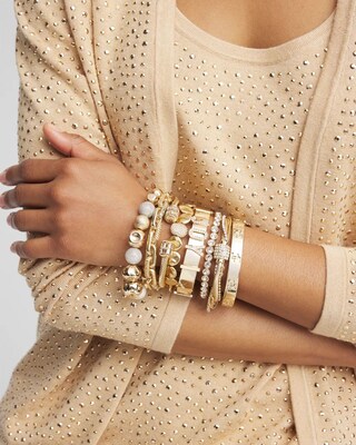 Gold Tone Mixed Bead Bracelet