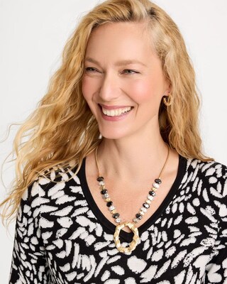Adjustable Tri-Tone Pendant Necklace click to view larger image.
