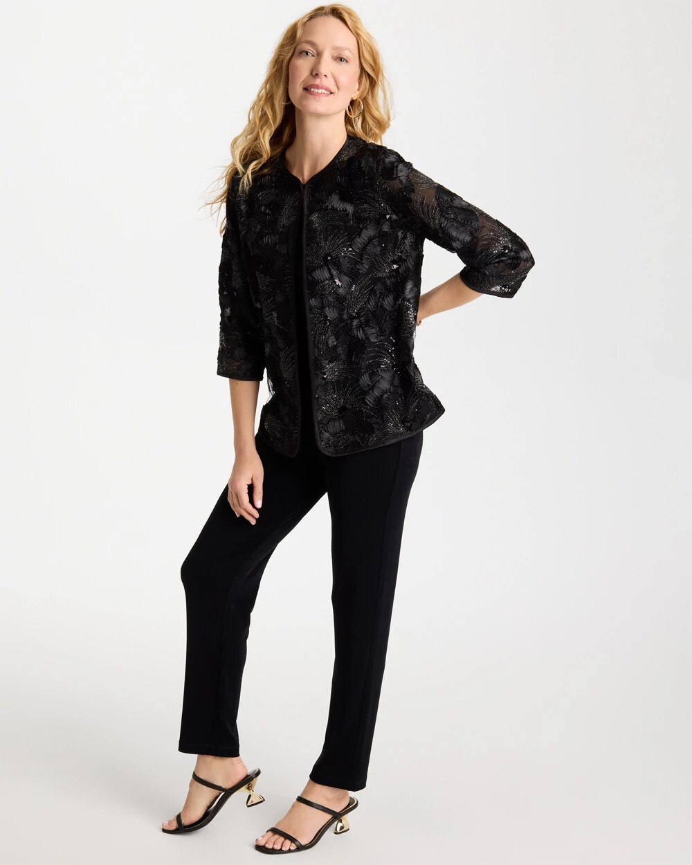 Travelers™ Collection Sequin Mesh Soutache Jacket