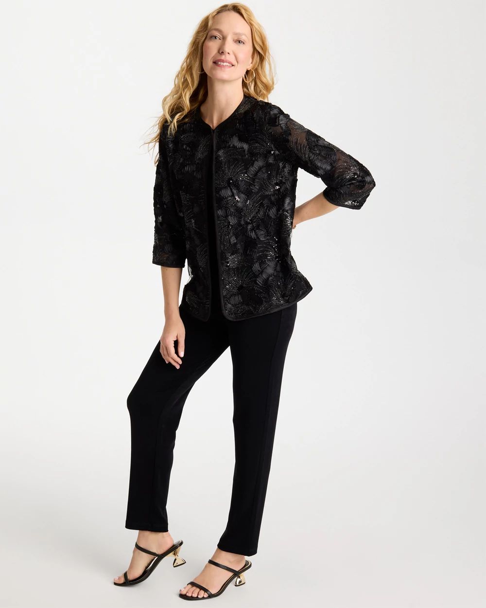 Travelers™ Collection Sequin Mesh Soutache Jacket click to view larger image.