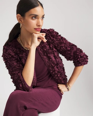 Travelers Collection™ Textured Rosette Jacket click to view larger image.