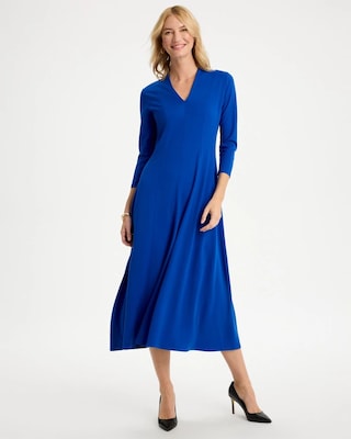 Ponte Seamed Midi Dress