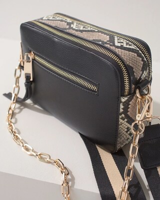 Snake Print Crossbody Bag