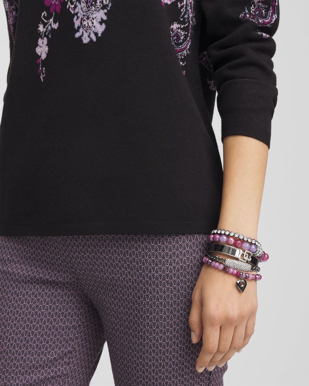 Purple Beaded Pavé Bracelet