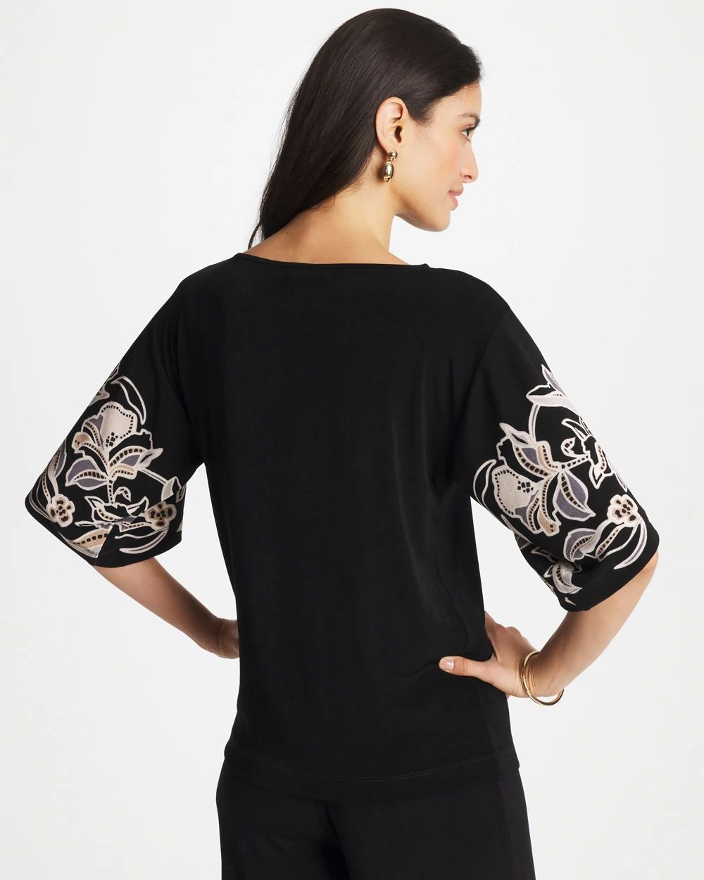 Travelers™ Border Kimono Sleeve Top