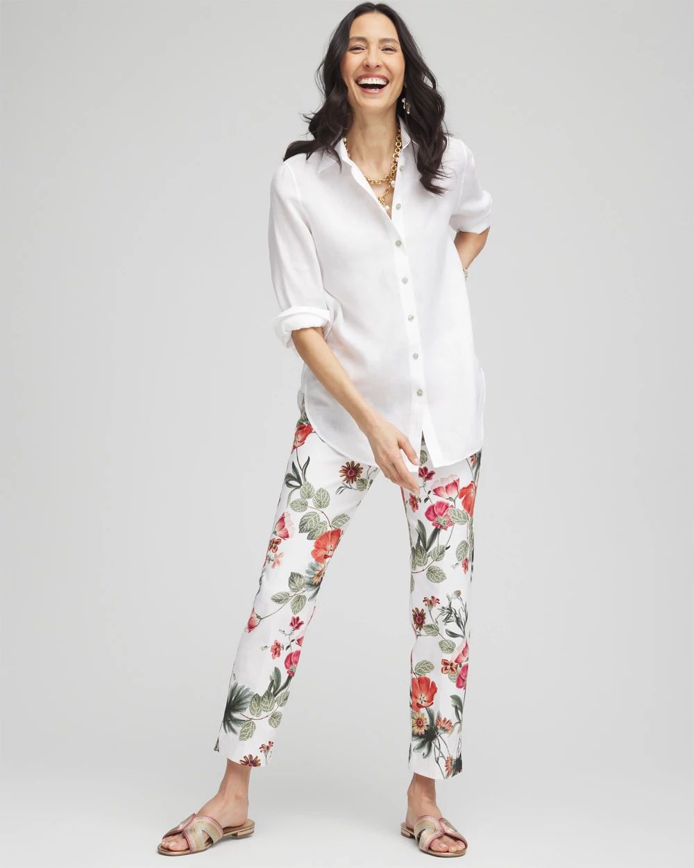 Brigitte™ Slub Cropped Pants