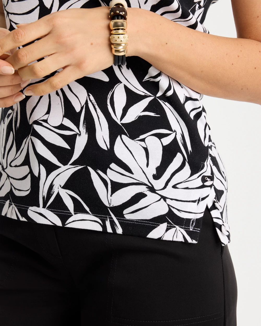 Cotton Button Trim Tank click to view larger image.