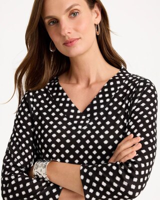 Polka-Dot Pima Cotton 3/4 Sleeve Tee click to view larger image.