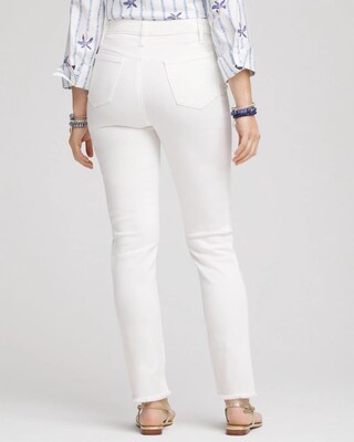 No Stain Girlfriend Fray Hem Ankle Jeans click to view larger image.