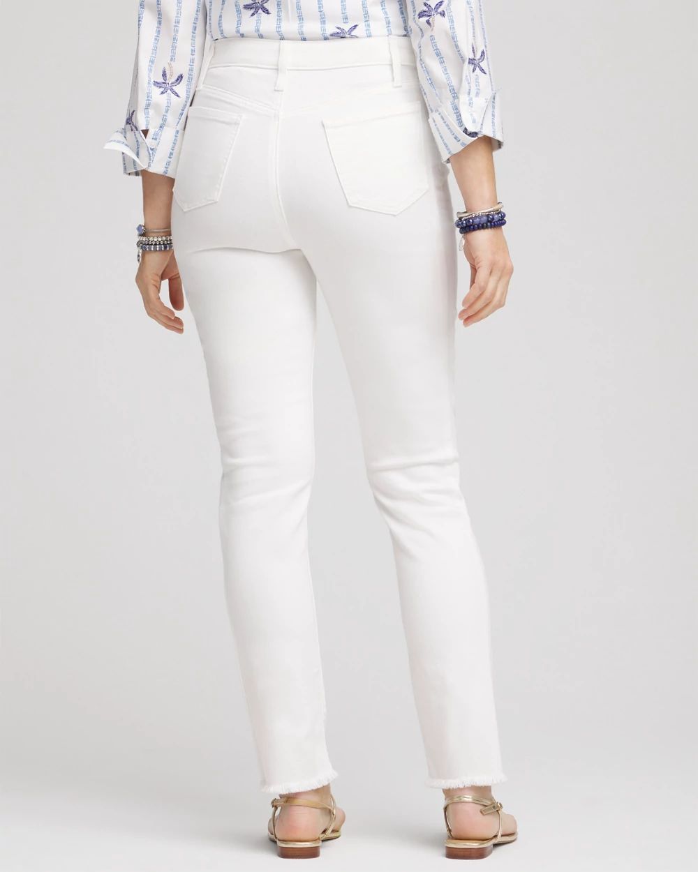 No Stain Girlfriend Fray Hem Ankle Jeans