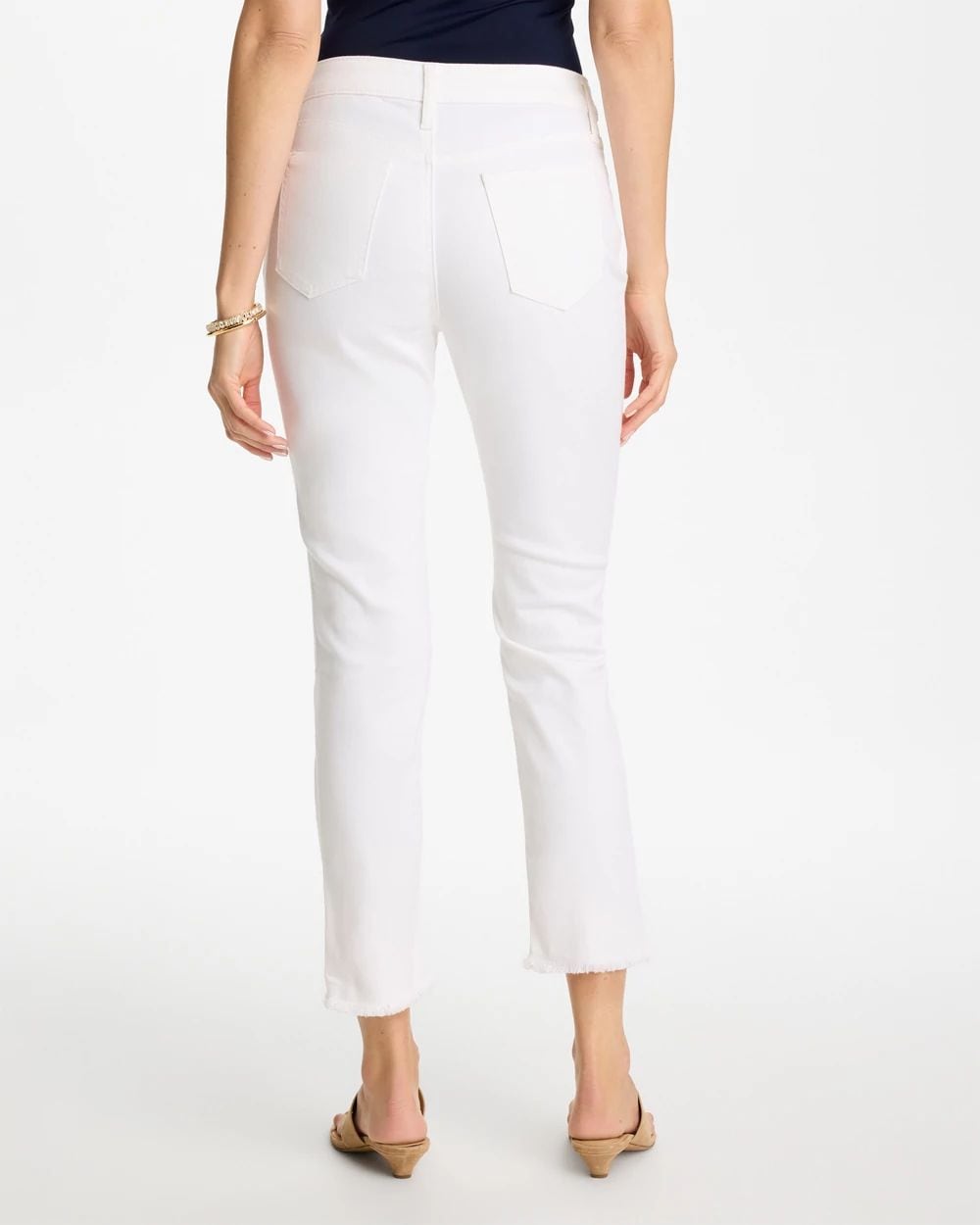 No-Stain Girlfriend Frayed Ankle Jeans