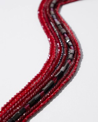 Red Multistrand Necklace