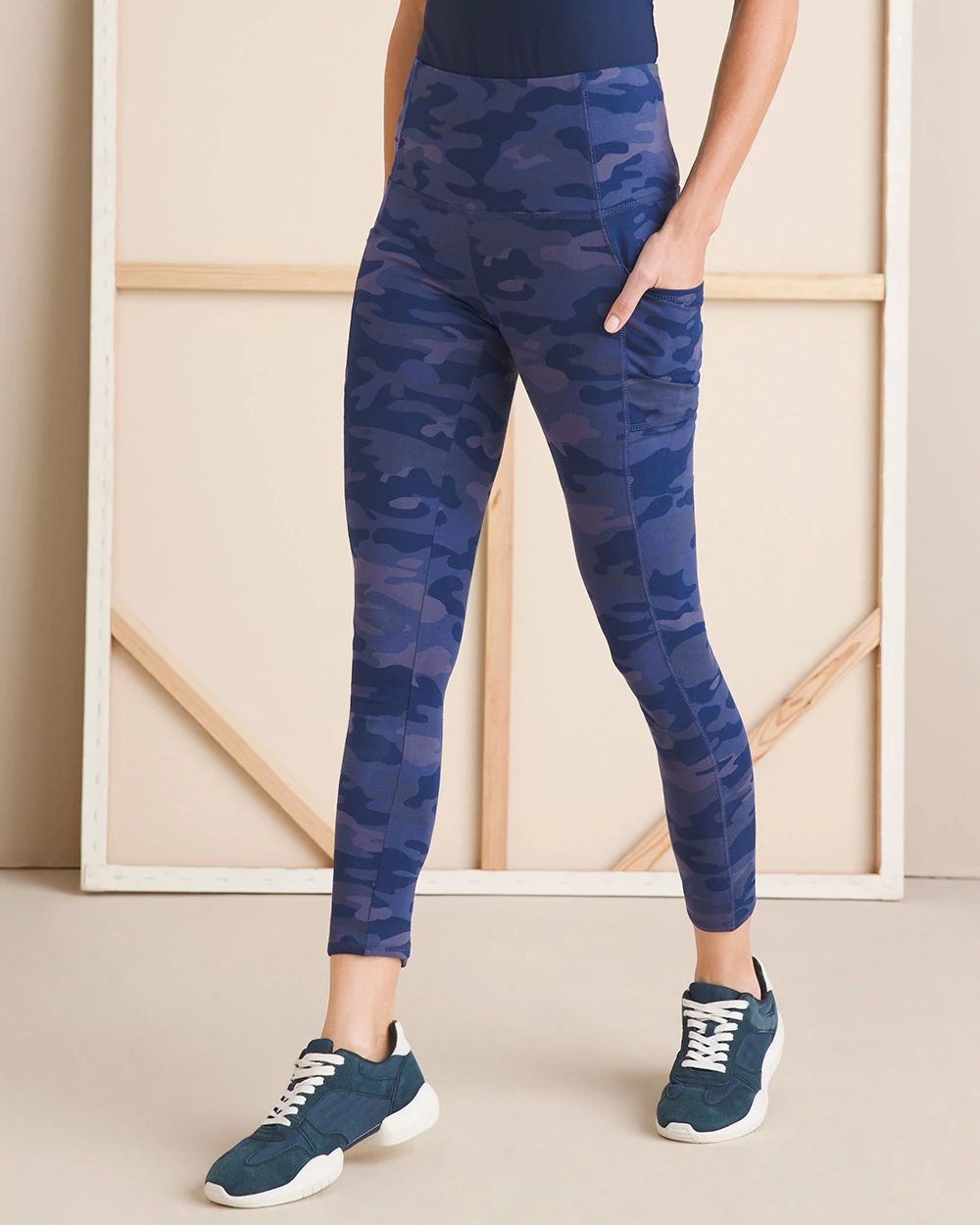 Zenergy So Slimming Camouflage-Print Pima Cotton Leggings