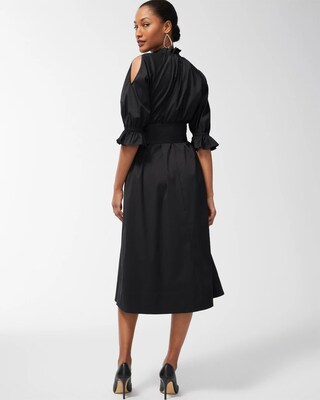 Black Label Poplin Cut Out Sleeve Dress
