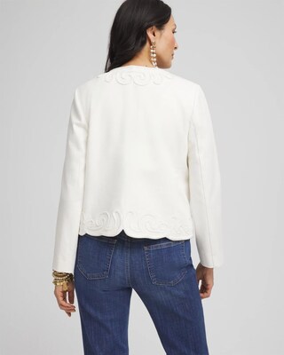 Collarless Soutache-Trim Jacket click to view larger image.