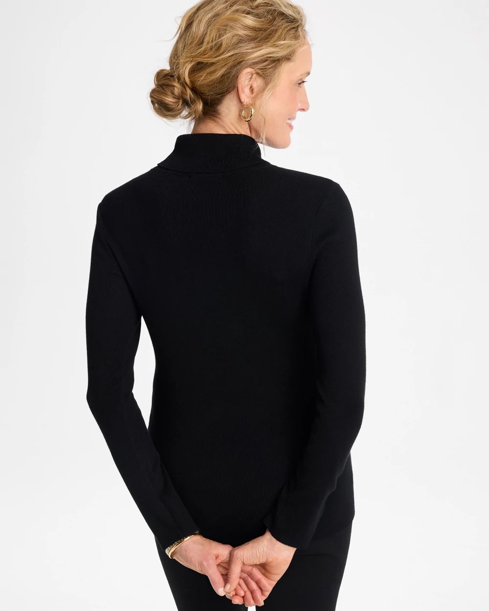Ella Button Cuff Turtleneck Sweater click to view larger image.