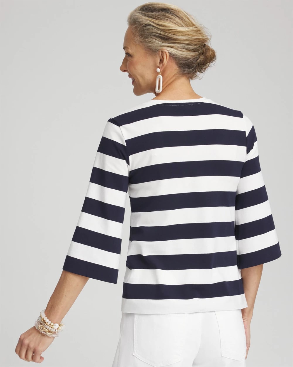 A-line Sleeve Stripe Tee