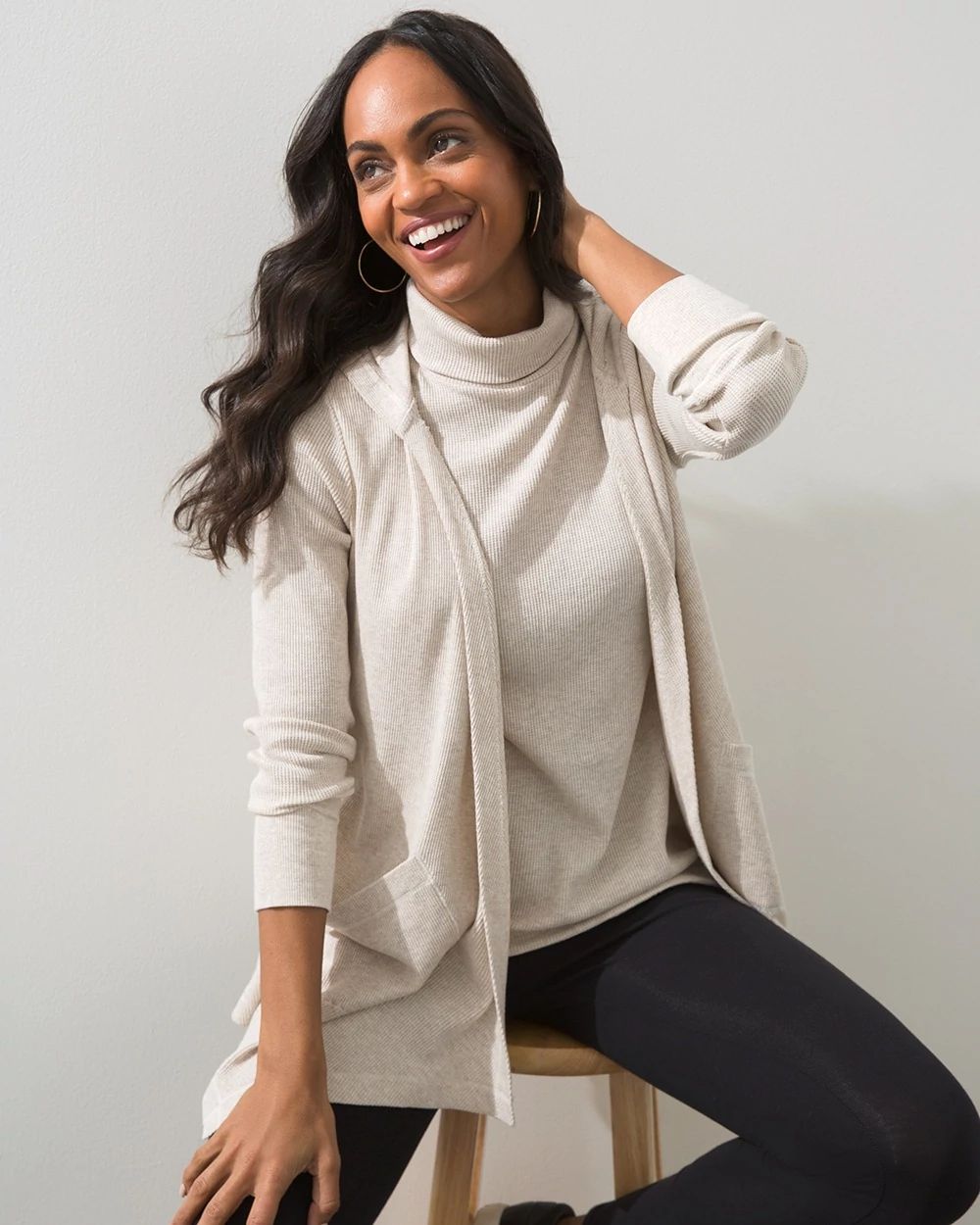 Zenergy Waffle Knit Mock Neck Tank