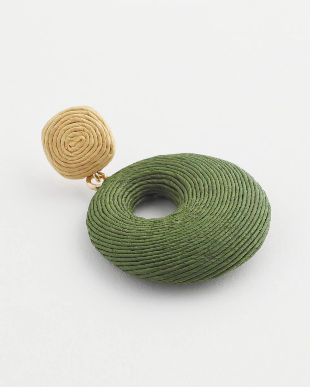 No Droop™ Green Raffia Drop Earrings
