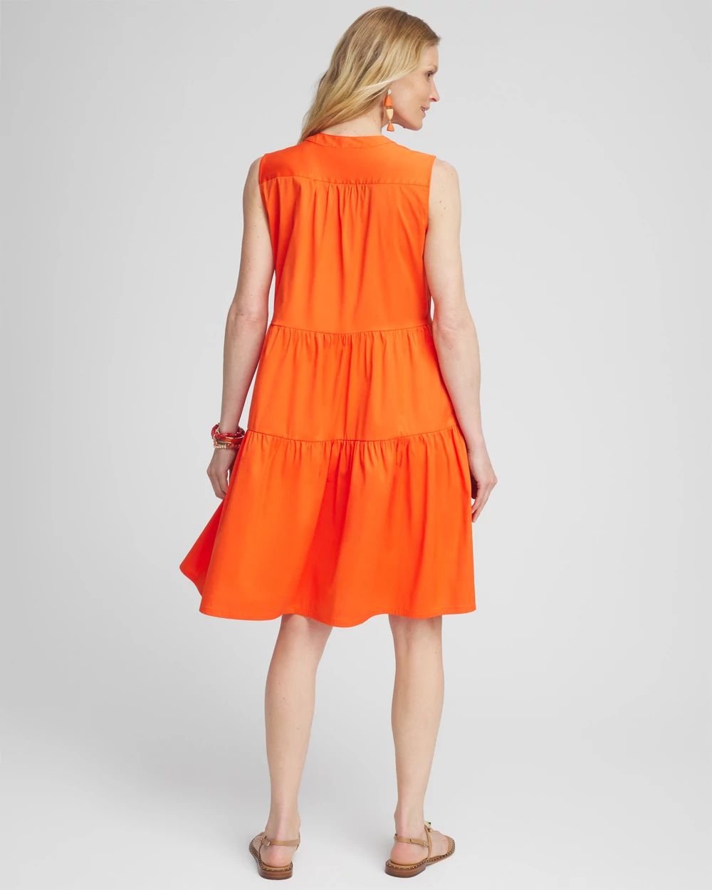 Poplin Smocked Midi Dress click to view larger image.