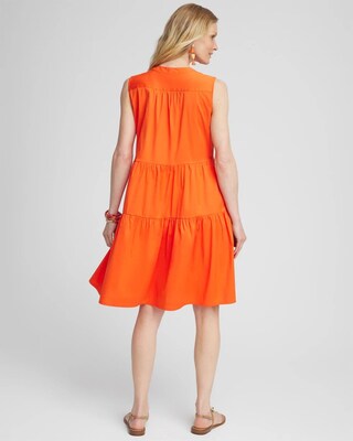 Poplin Smocked Midi Dress click to view larger image.