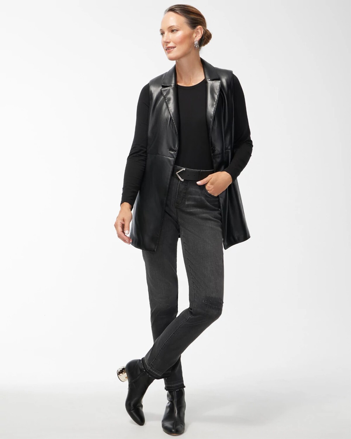 Chico's Touch Of Cool™ Layering Tee In Black Size 20/22 |  In Black