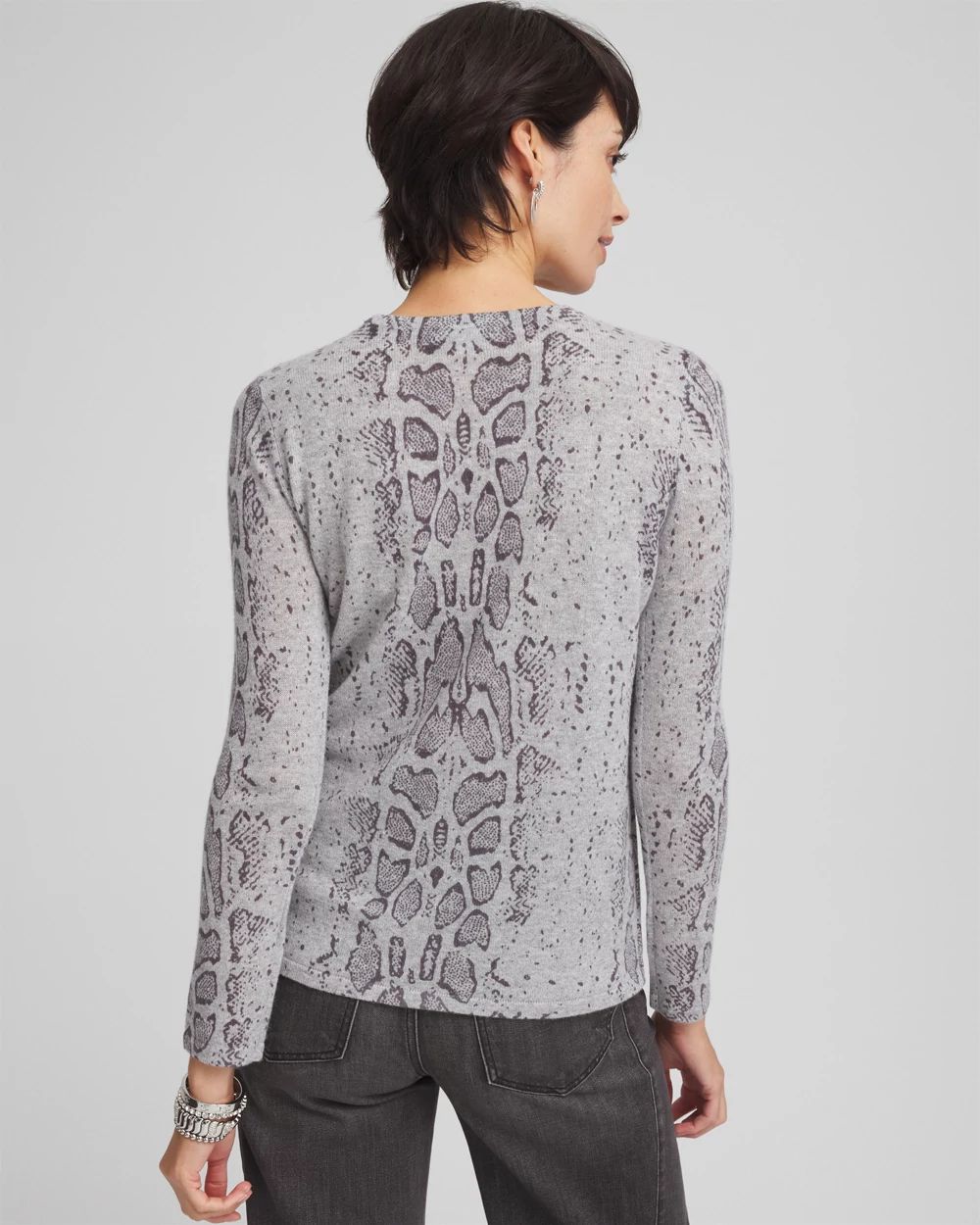 Cashmere Snake Print Sweater