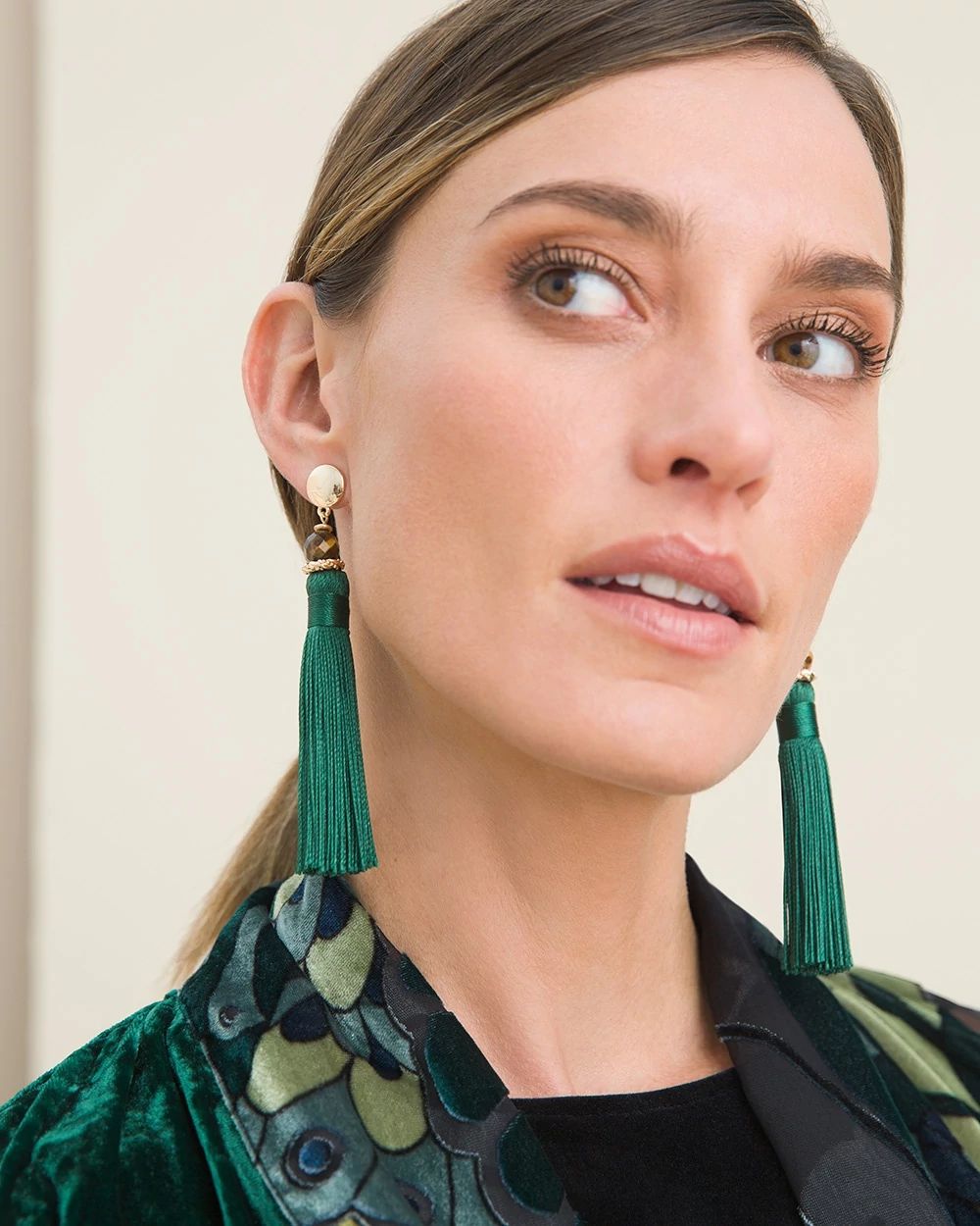 Green Tassel Earring