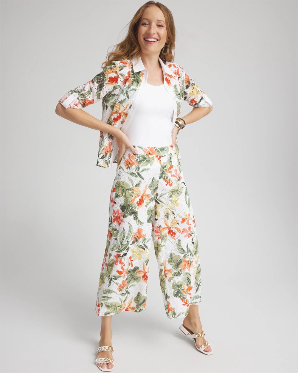 Floral Eyelet Shirt