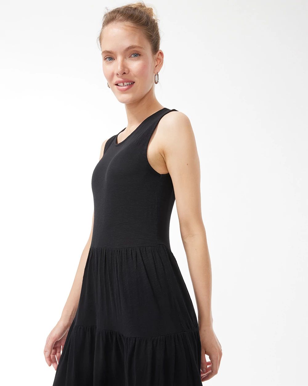 Sleeveless Cotton Slub Maxi Dress