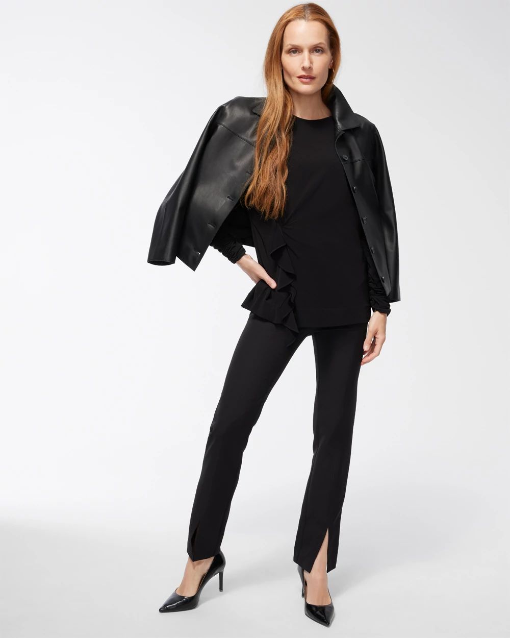 Black Label Drape Front Tunic