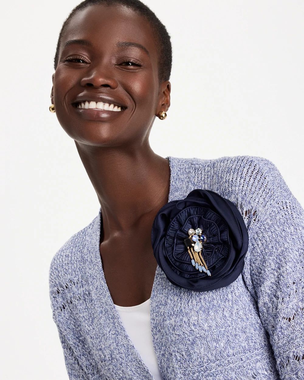 Bejeweled Flower Brooch click to view larger image.