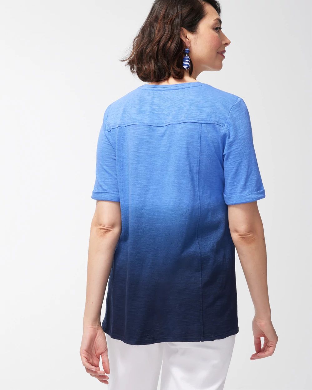 Ombre Seamed Slub Tee
