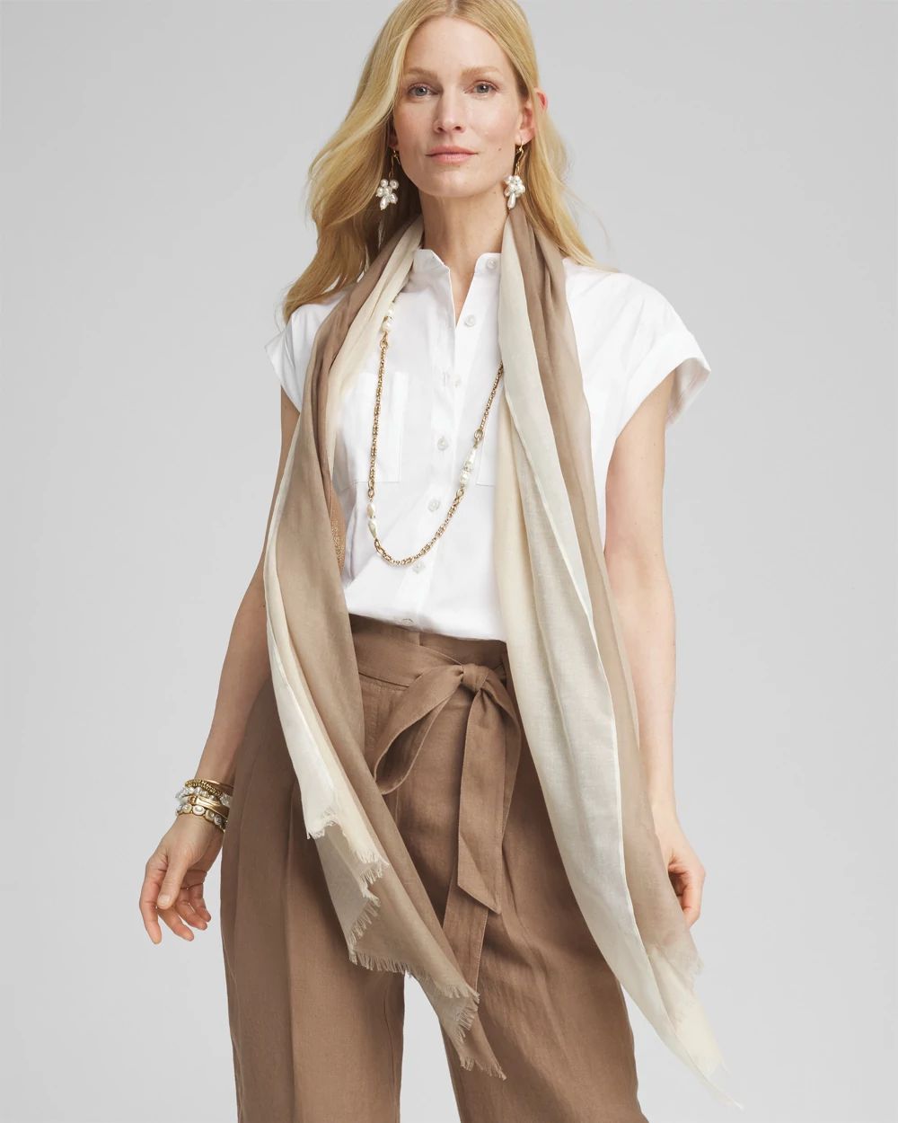 Ombre Metallic Oblong Scarf
