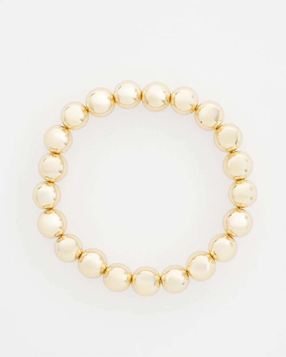 Large Gold Tone Beaded Stretch Bracelet