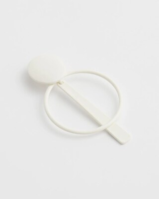White Clip-on Drop Hoops