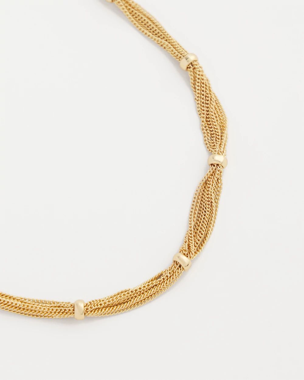 Gold Tone Single Strand Necklace click to view larger image.