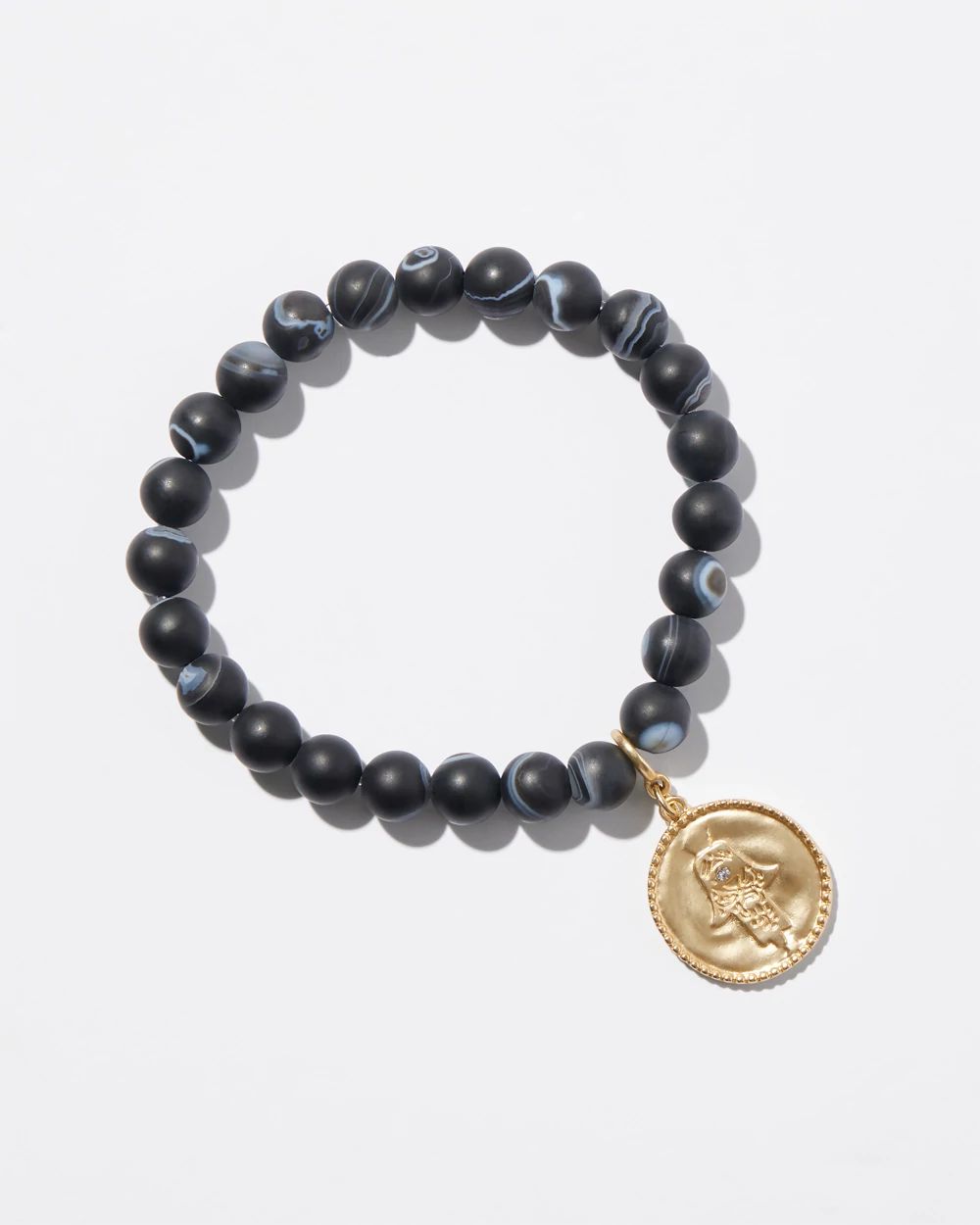 Hamsa Dangle Agate Stretch Bracelet