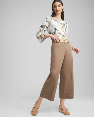 Cotton Sateen Cropped Pants click to view larger image.