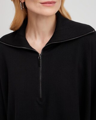 Zip Collar Sweater Poncho
