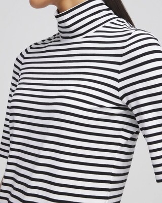 Touch of Cool™ Stripe Mock Neck Tee