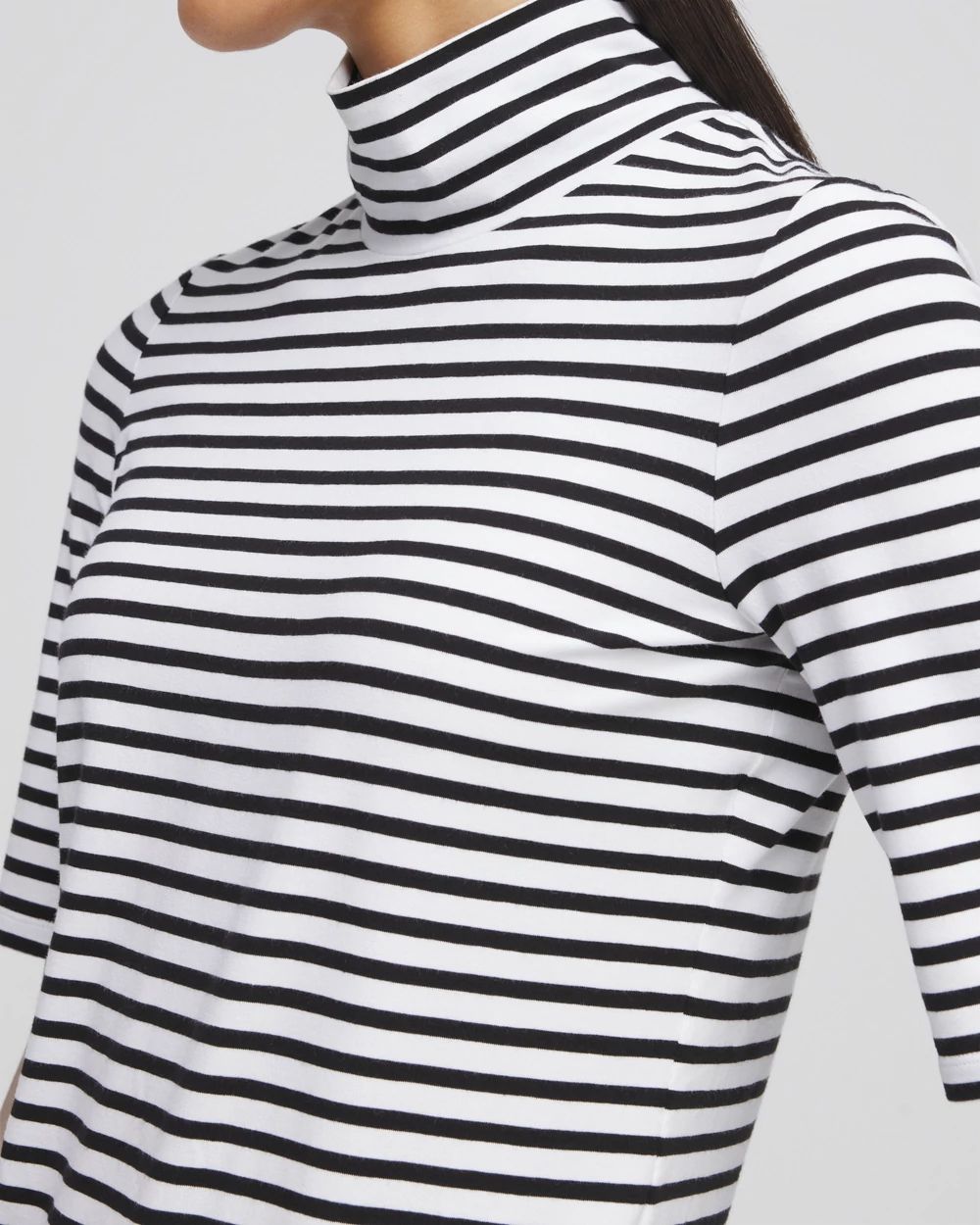 Touch of Cool™ Stripe Mock Neck Tee