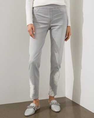 Embellished Tie-Dye Pull-on Jeggings