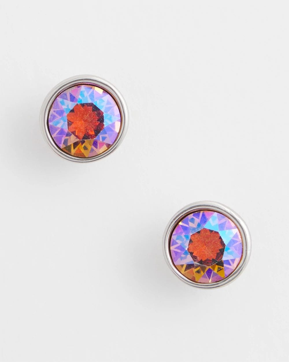 Iridescent Jeweled Stud Earrings
