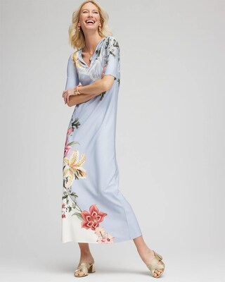 Floral Short Sleeved Maxi Dress click to view larger image.
