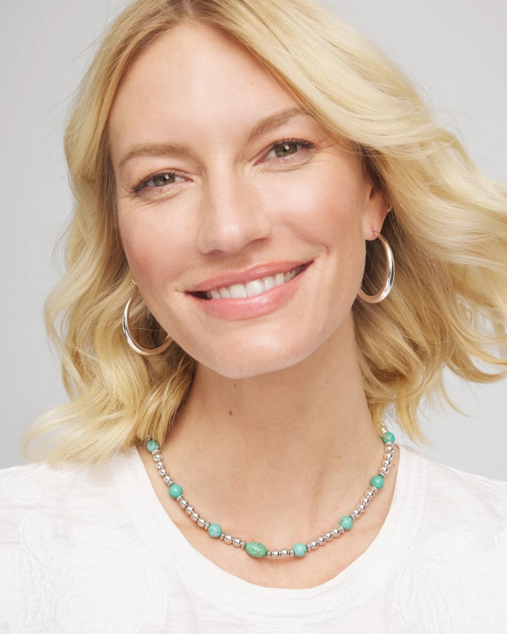 Chico's Originals Short Turquoise Stone Convertible Necklace