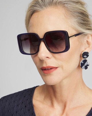 Navy Square Sunglasses